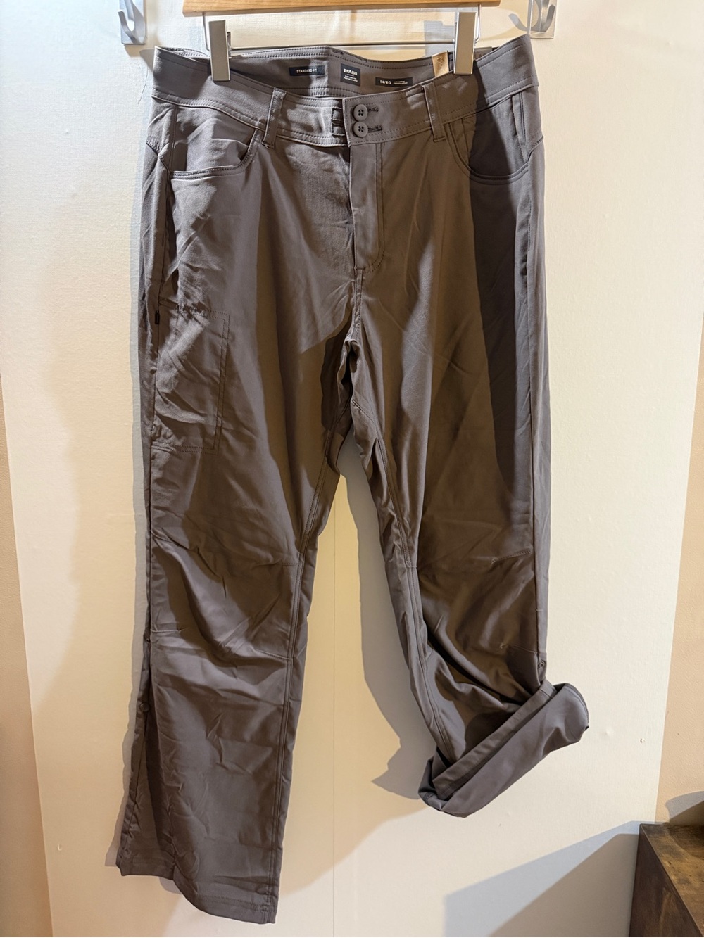prAna Halle Pant II Women’s 14 RG Moonrock Hiking Travel Stretch Pants NWT